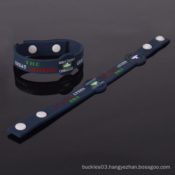 Promotional fashion custom charm bracelets silicone plug bracelet and wristband